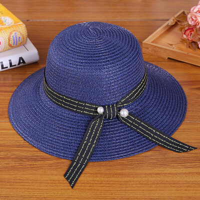 

Summer British Retro Bowler hat basin hat tide leisure bow-tied round hat Korean version of spring&autumn outing hat
