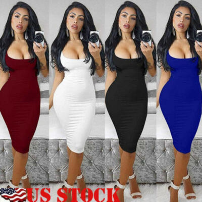 

Womens Bandage Bodycon Sleeveless Evening Party Cocktail Club Short Mini Dress
