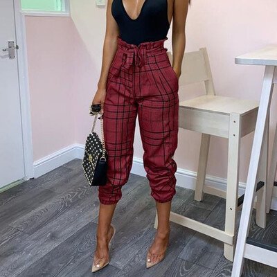 

Tailored Women Casual Bow Lattice Loose Pants Long Pants