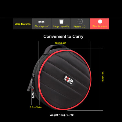 

BUBM 32 Disc Capacity CDDVD Portable Carry Wallet CD Round Twill Storage Bag Waterproof&Non-slip CD Storage Bag for Car Home