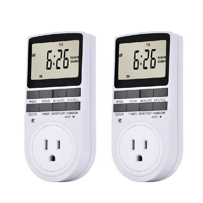 

Pack of 2 Digital Plug-in Timer Socket LCD Display 10 Programmable Switching Programs 24 Hours & 7 Days Energy Saving Timer Socket