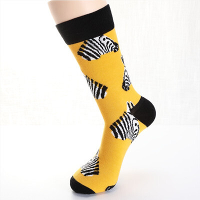 

Harajuku happy socks mens Fish zebra shark color block tube cotton dress casual wedding socks colorful novelty skateboard sock