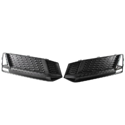

A Pair of Chrome Fog Light Cover Grille Silver Trim Grill Bezel Fit For AUDI A4 S4 -Line B9 2016-19