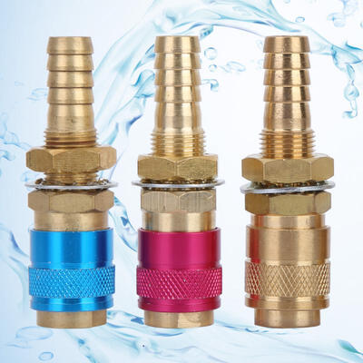 

Greensen 3pcs M10 RedYellowBlue Water Cooled&Gas Adapter Quick Connector Fitting For TIG Welding Torch