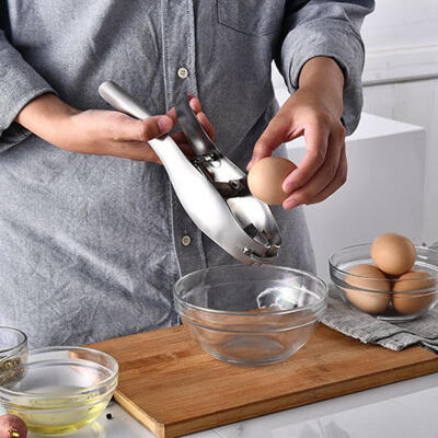 

Greensen 1Pc Stainless Steel Egg Opener Eggshell Cracker Boiled Raw Egg Cutter Tool for Kitchen Gadget