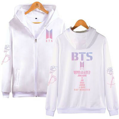 

Love Yourself KPOP BTS Bangtan Boys Sweatshirt Zip Hoodie Pocket Jacket Unisex