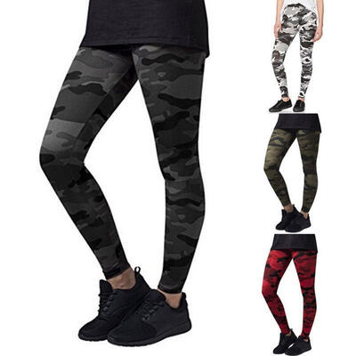 

Ladies Camo Camouflage Full Length Leggings Army Print Stretch Womens Trousers