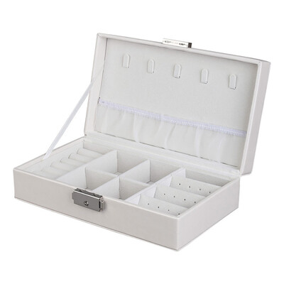 

Toponeto Solid Color Jewelry Box Ring Earring Necklace Multi-function Jewelry Storage Box