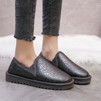 

Winter snowfield boots ladiesboots lazy flat-soled boots waterproof flannel&warm cotton shoes&student bread shoes