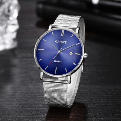 

〖Follure〗Fashion Casual Calendar Simple Single Business Net With Strap Mens Watch