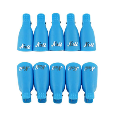 

10pcs Plastic Nail Art Soak Off Cap Clip UV Gel Polish Remover Wrap Tools