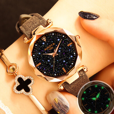 

Womens Watch Female Student Waterproof Fashion Korean Simple Leisure Starry Sky with Quartz Watch
