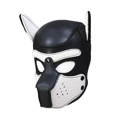 

Padded Latex Rubber Role Play Dog Mask Puppy Cosplay Full HeadEars 10 Colors