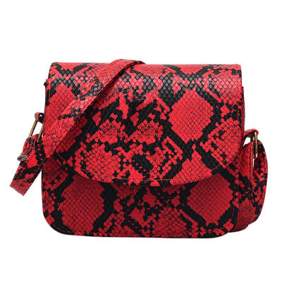 

Snake Print Shoulder Messenger Handbags Women Leather Flap Crossbody Bags