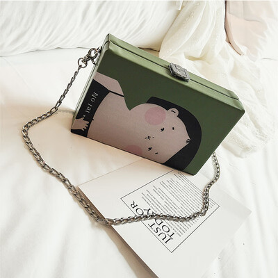 

Bag female 2019 new wave Korean version of the wild Messenger shoulder lock small square bag fashion chain cartoon box package