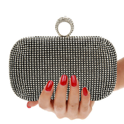 

New Style Womens Diamante Evening Bag Clutch Purse Party Bridal Prom Handbag Shimmering