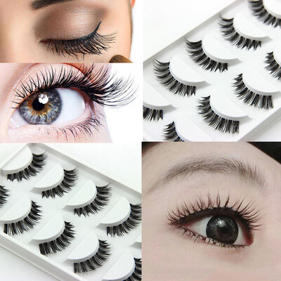 

〖Follure〗Makeup Handmade 5Pairs Natural Long Fluffy Strip False Eyelashes Extension