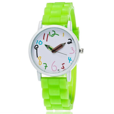 

New Geneva pencil pointer silicone men&women watch casual cute fresh student watch