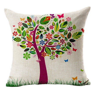 

〖Follure〗Cushion Covers Car Floral Printed Cotton Linen Sofa Vintage Pillowcase BK