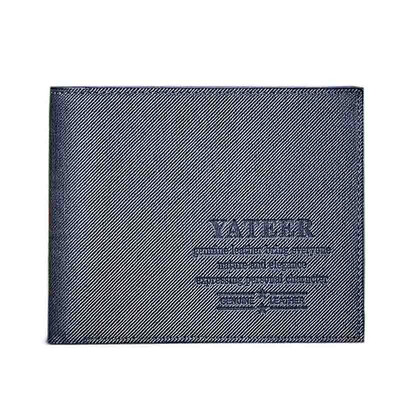 

Tailored Slim Men Leather Bifold Wallet Purse Blue