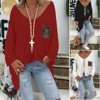 

Women&39s Fashion Ladies Summer Loose V Neck Tops Long Sleeve T-Shirt Casual Blouse