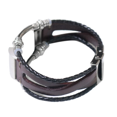 

〖Follure〗Replacement Leather Wristband Band Strap Bracelet For Fitbit Charge 2 BK