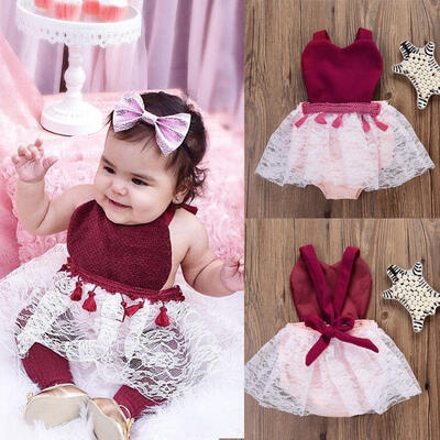 

Christmas Kids Baby Girl Party Wedding Tops Romper Tutu Outfit Clothes Xmas Gift