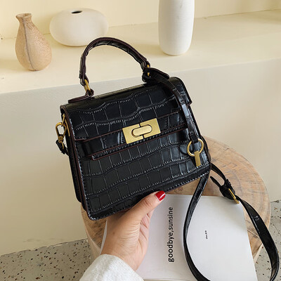 

Ins fashion alligator Kelly handbag 2019 new small bag Korean version of Joker shoulder Messenger bag