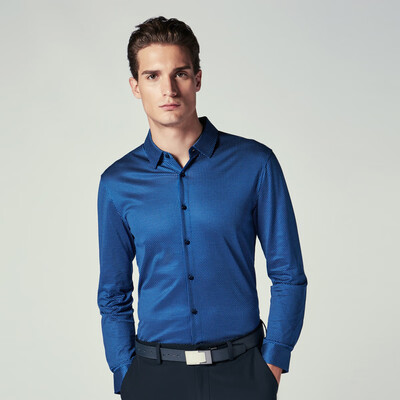

Jinba Mens K-boxing Mercerized Cotton Long Sleeve Shirt Mens Cotton Mens Shirt Print Mens Shirt Fit ShirtBCBL1333 blue 185XX