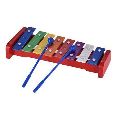 

Colorful 8 Notes Xylophone Glockenspiel with 2 Mallets Percussion Instrument Musical Toy Gift for Kids Children