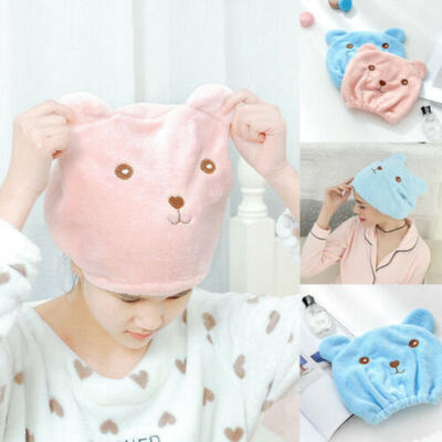 

Cute Microfiber Hair Turban Quickly Dry Hair Hat Wrapped Towel Bathing Cap Towel