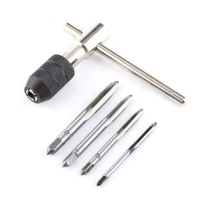 

Greensen Hand Screw Thread Tap Wrench Handle With 4pcs Straight Flute Taps M3M4M5M6