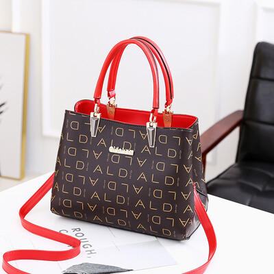 

European&American style old flower hit color female bag 2019 new fashion printing trend mother package