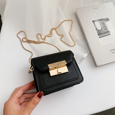 

Net red mini bag summer popular chic chain womens bag new 2019 lock shoulder slung small square bag