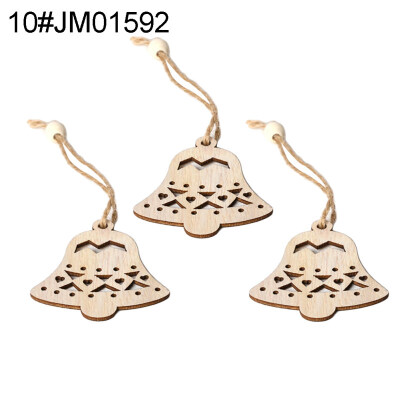 

3Pcs Wooden Hollow Blank Slices Pendants DIY Crafts Christmas Tree Ornaments