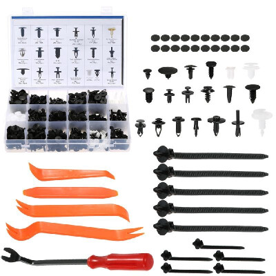 

470Pcs Car Retainer Clips Plastic Fasteners Kit & Trim Removal Tool Auto Fastener Clips Car Push Pin Rivet Trim Clips Fit for GM F