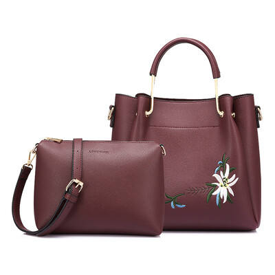 

LOVEVOOK women handbags female shoulder crossbody bag with embroidery high quality messenger bags ladies purse 2 psc set 2018