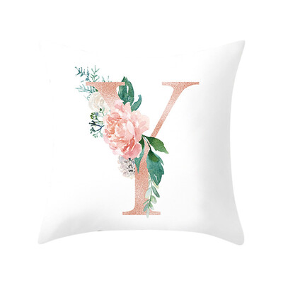 

〖Follure〗Letter Pillow Alphabet Cushion Cover for Sofa Home Decoration Flower Pillowcase