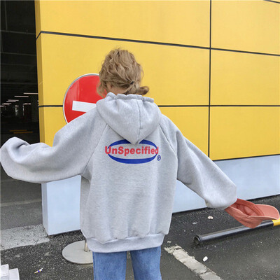 

Harajuku Women Sweatshirt Tops Autumn Loose Letter Print Hooded Pullover Fashion Casual Long Sleeve Thicken Hoodies