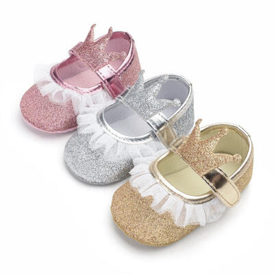 

Newborn Infant Baby Girls Shoes Soft Crib Anti-slip Single Shoes Prewalker