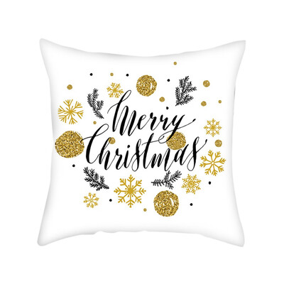 

〖Follure〗Gold Merry Christmas Pillow Cases Nordic Sofa Cushion Cover Home Decoration