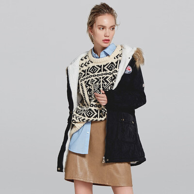 

Roseonmyhand Womens Warm Long Coat Fur Collar Hooded Jacket Slim Winter Parka Outwear Coats