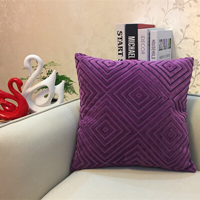 

45 45Cm Solid Color Chenille Flocking Geometric Home Decoration Pillowcase Coreless