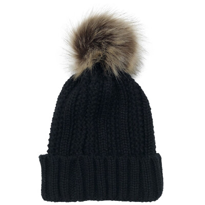 

Women Winter Warm Chunky Knitted Crochet Beanie Hat Fur Pom Ball Ski Cap Outdoor