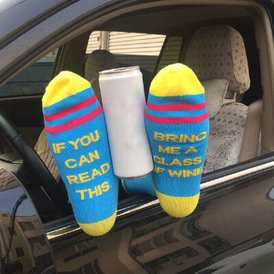 

Fashion Women Men Cotton Socks Contrast Striped Funny Letter Print Winter Soft Warm Socks Hosiery