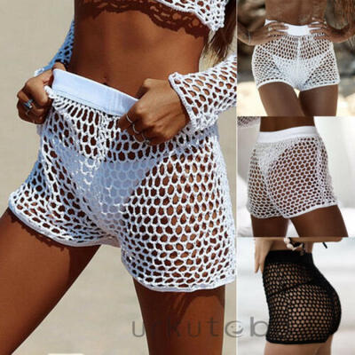 

Summer Women Hollow Out Lace Crochet Bikini Swimwear Cover Up Beach Shorts