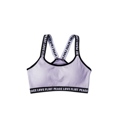 

Knitted Thread Letter Printing Wide Shoulder Sports Bra