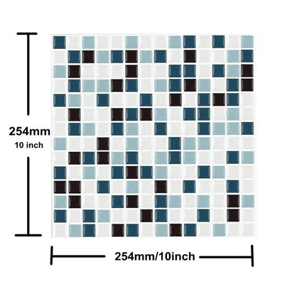 

Mosaic Tile Wall Stickers Waterproof Self Adhesive Kitchen Bathroom Home Decor