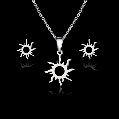 

Fashion Deer Heart Stainless Steel Necklace Earrings Jewelry Set Wedding Bride Jewelry Set Animal Dog Cat Jewelry Sets For Women