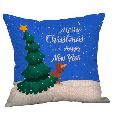 

Tailored Christmas Pillow Case Glitter Cotton Linen Sofa Throw Cushion Cover Home Decor